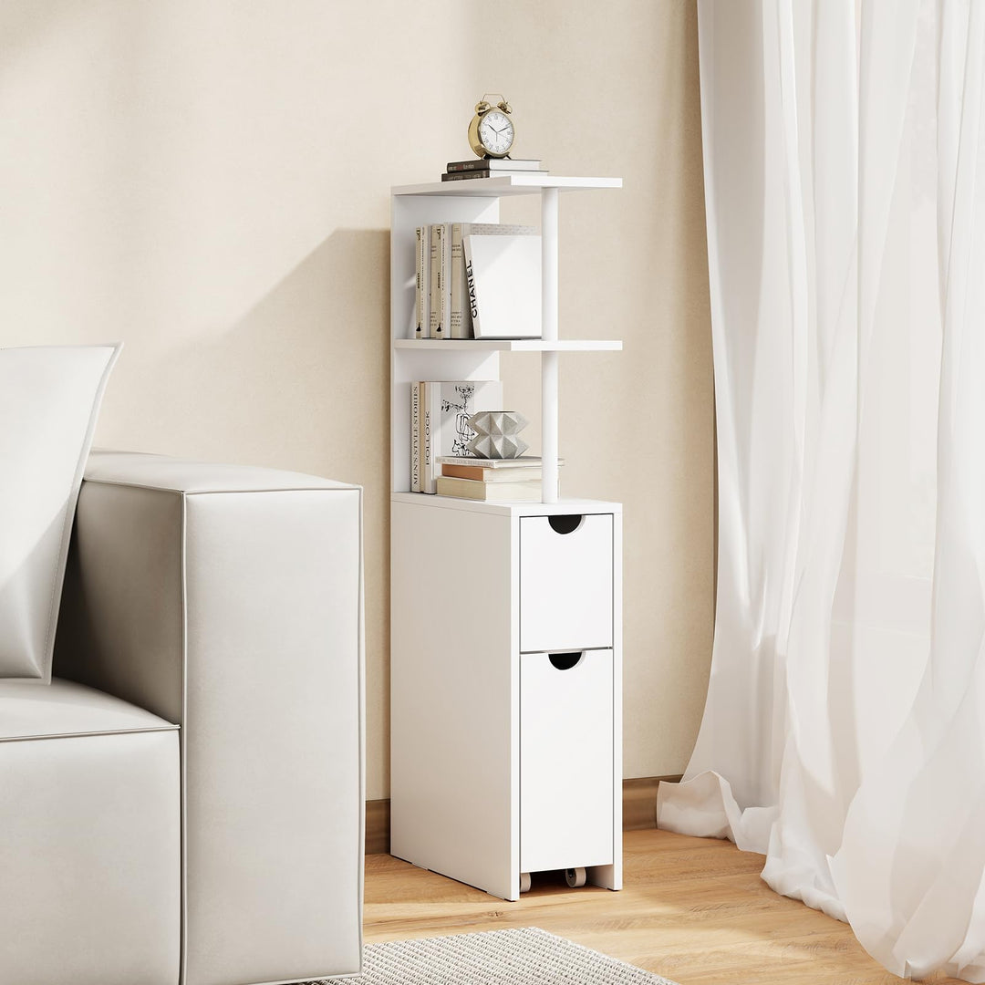 Giantex Slim Storage Cabinet Narrow Freestanding Bathroom Organizer