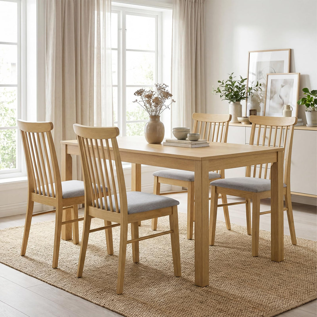Giantex Dining Chairs Set of 2/4 w/Rubber Wood Frame