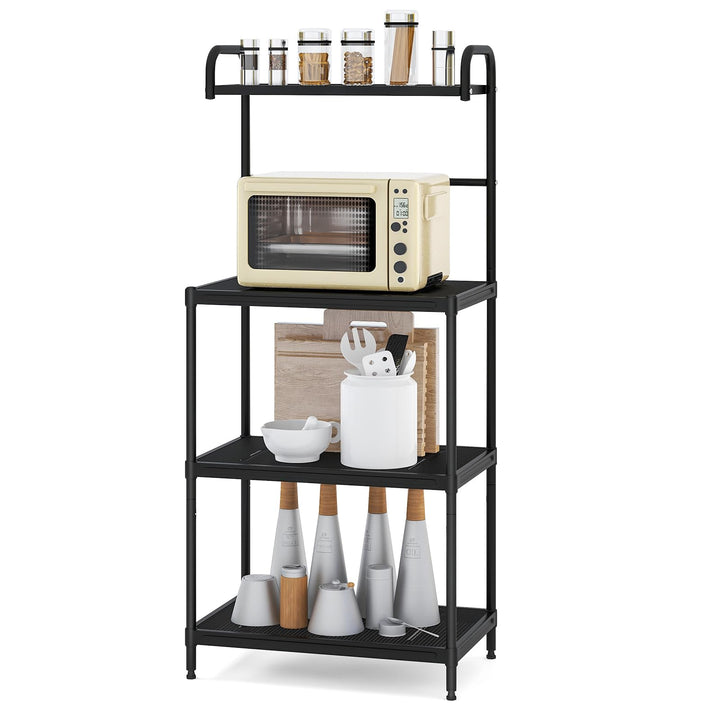Giantex Bakers Rack, 4-Tier Microwave Oven Stand, Kitchen Storage Rack with Mesh Wire Metal Shelves