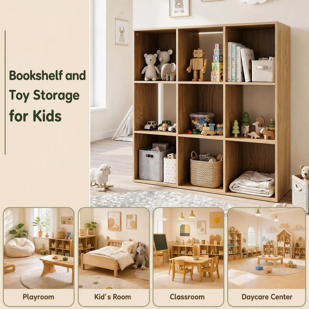 GIANTEX 9-Cube Storage Organizer Wooden Bookcase Display Shelf