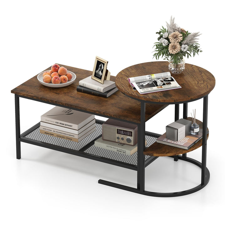 Giantex Nesting Coffee Table Set of 2 Detachable Rectangular Table