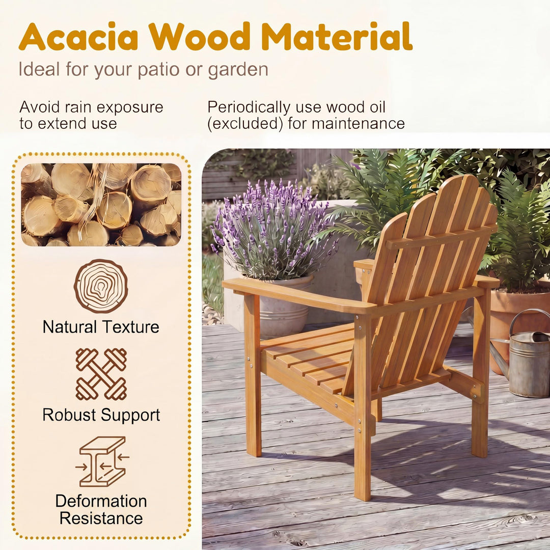 Giantex Outdoor Patio Stackable Adirondack Chair with Slatted Backrest &amp; Seat (1/2/4)
