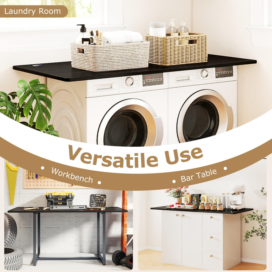 Giantex Universal Wood Table Top 55 x 28 inch Solid One-Piece Desk top