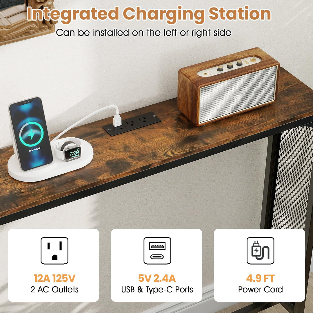 Giantex 71” Console Table with Power Outlet