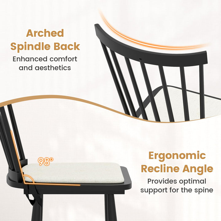 Giantex Windsor Dining Chairs Set of 2/4 Farmhouse Wooden Kitchen Chair