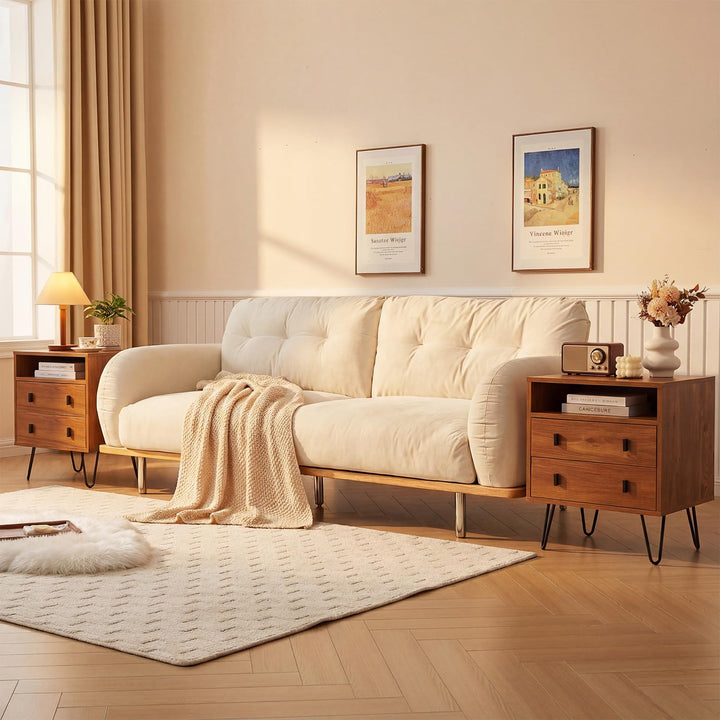 Giantex Night Stand with 2 Drawers for Bedroom Home Office