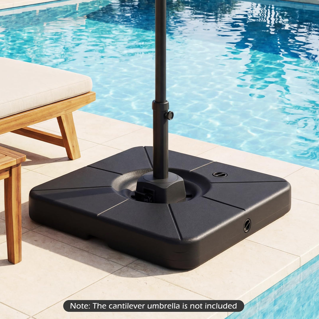 Giantex Fillable Cantilever Umbrella Base | 220 LBS Weighted Offset Patio Umbrella Stand with Cross Bracket