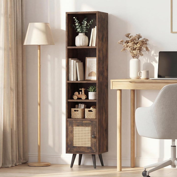 Giantex 6-Tier Tall Narrow Bookcase 54 Inches Slim Storage Cabinet