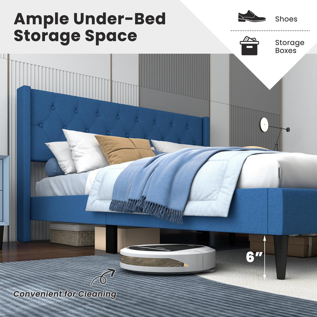 Giantex Platform Bed Frame with Wingback