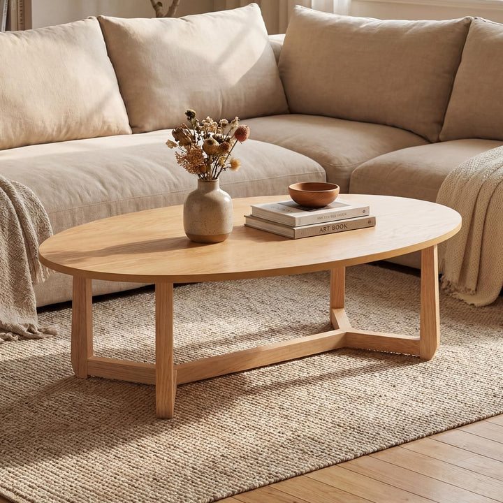 Giantex Oval Coffee Table and End Tables Set of 3