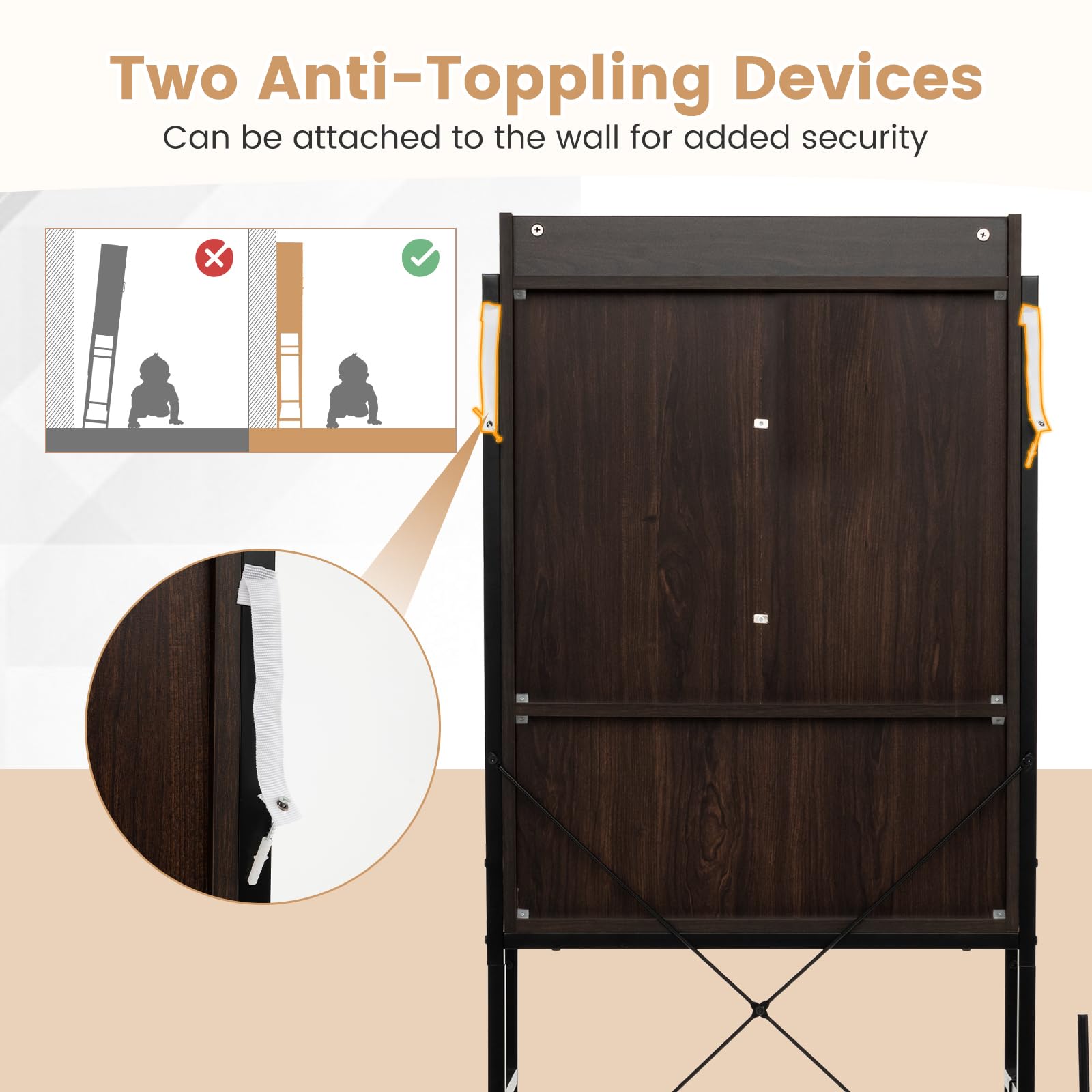Giantex Over-The-Toilet Storage Cabinet, Freestanding 4-Tier Bathroom Organizer Rack