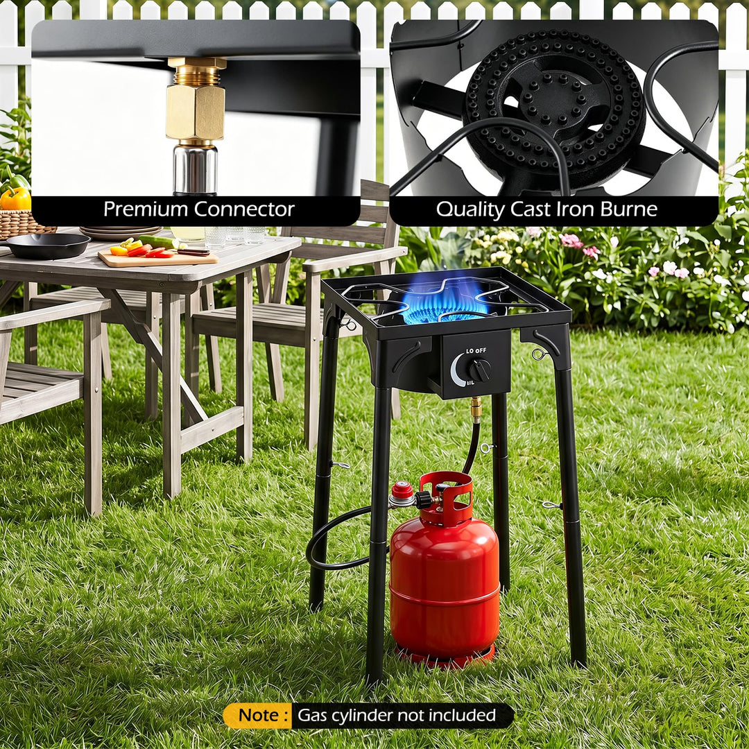 Giantex Single Burner Propane Gas Stove | 80,000 BTU High Pressure Camping Cooker