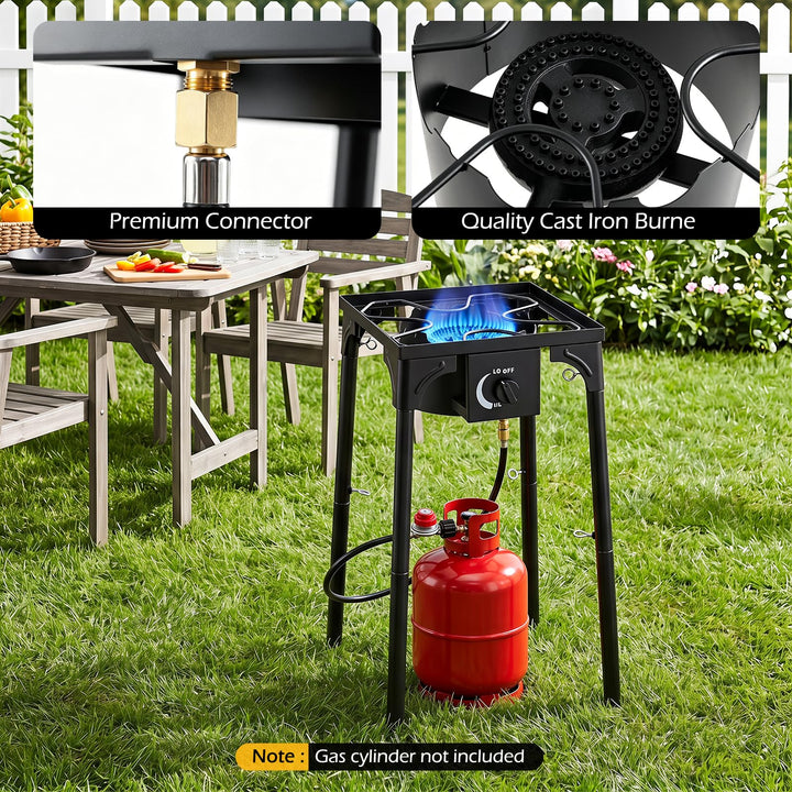 Giantex Single Burner Propane Gas Stove | 80,000 BTU High Pressure Camping Cooker