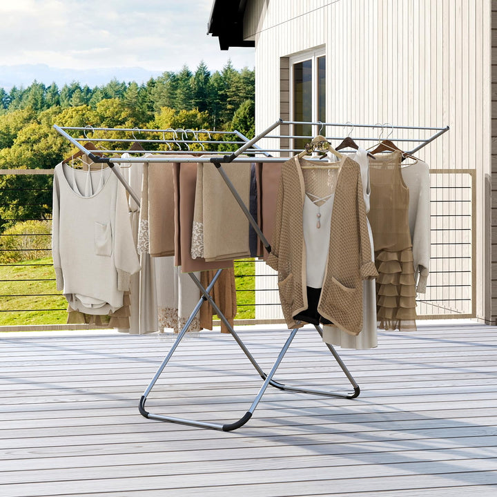 Giantex Folding Clothes Drying Rack Freestanding Aluminum Laundry Drying Rack