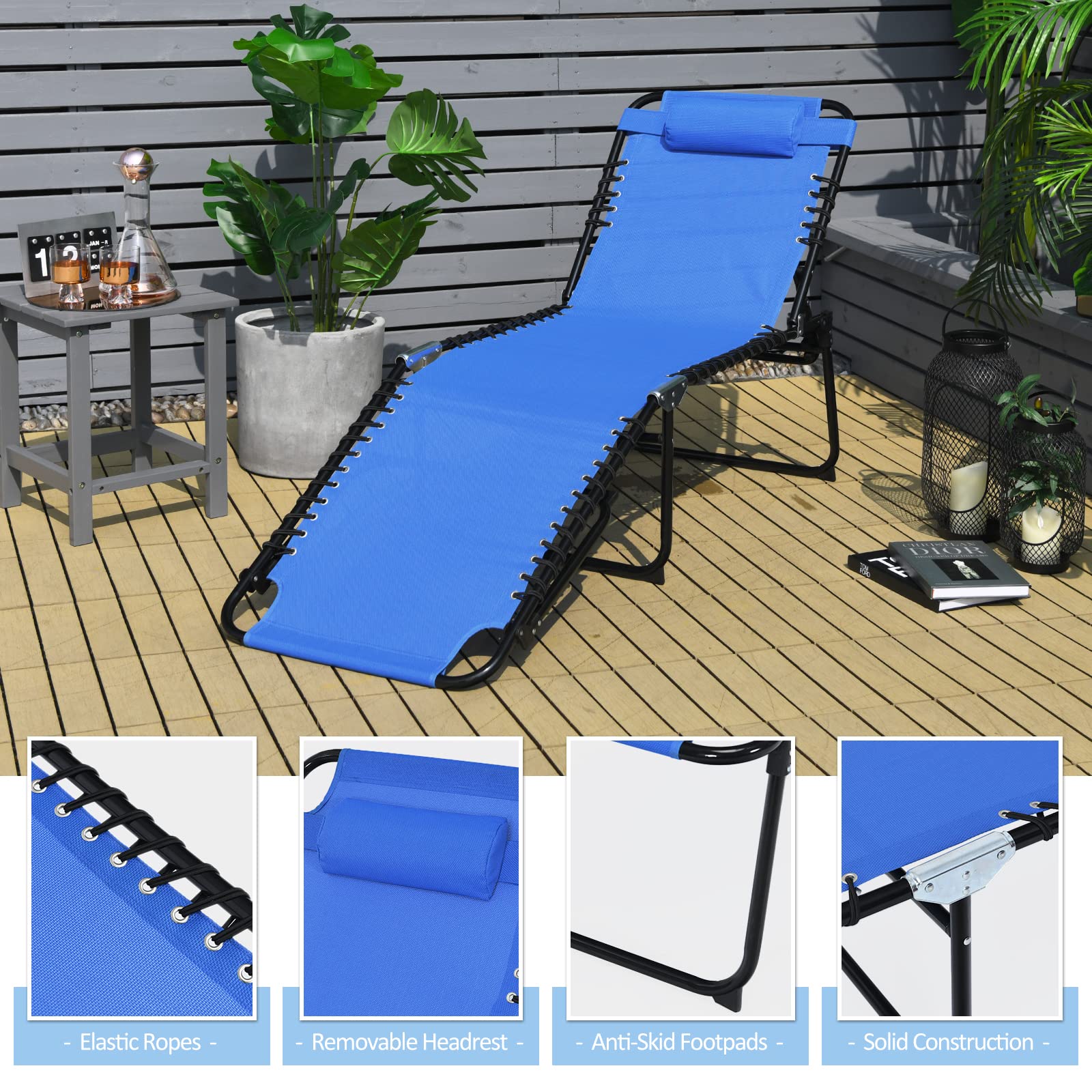 Giantex Chaise Lounge Chair Outdoor - Patio Lounge Chair