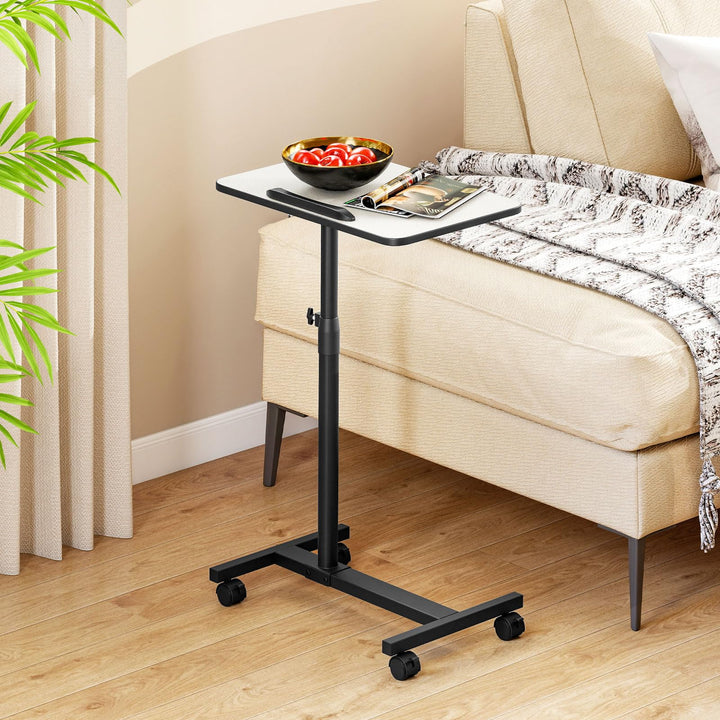 Giantex Overbed Table with Wheels Medical Adjustable Bedside Table