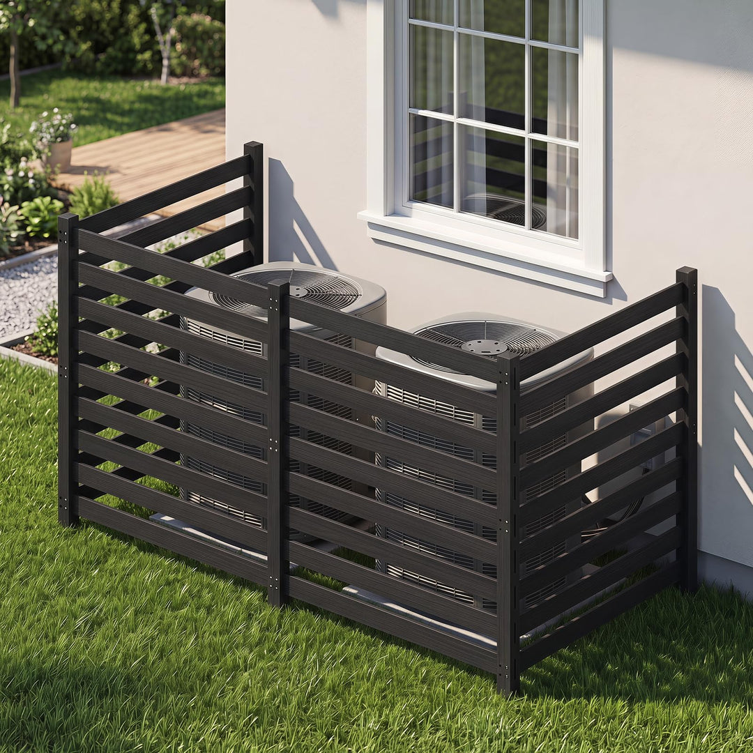 GIANTEX 42" No-Dig Slatted Outdoor Wood Privacy Screen (2/3/4)