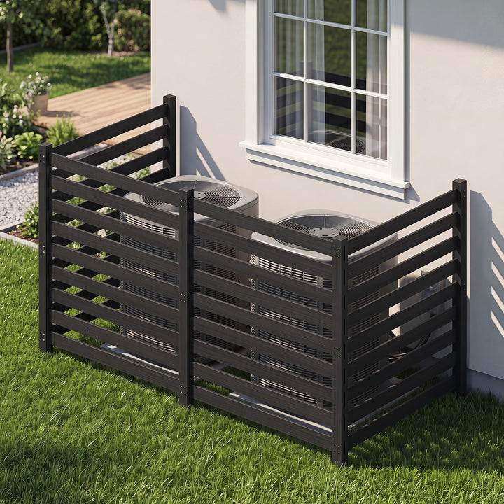 GIANTEX 42" No-Dig Slatted Outdoor Wood Privacy Screen (2/3/4)