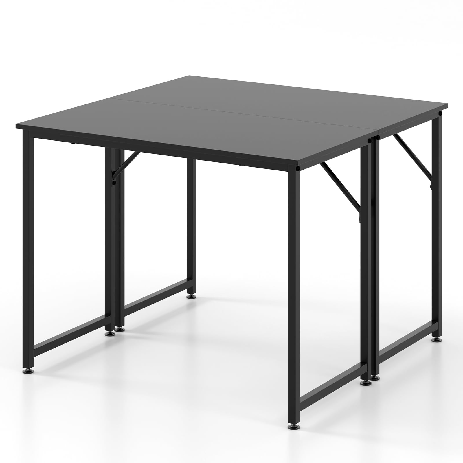 Giantex 6.5 FT Small Conference Table, 2 PCS 40" x 19.5" Rectangular Meeting Table with Heavy-Duty Metal Frame