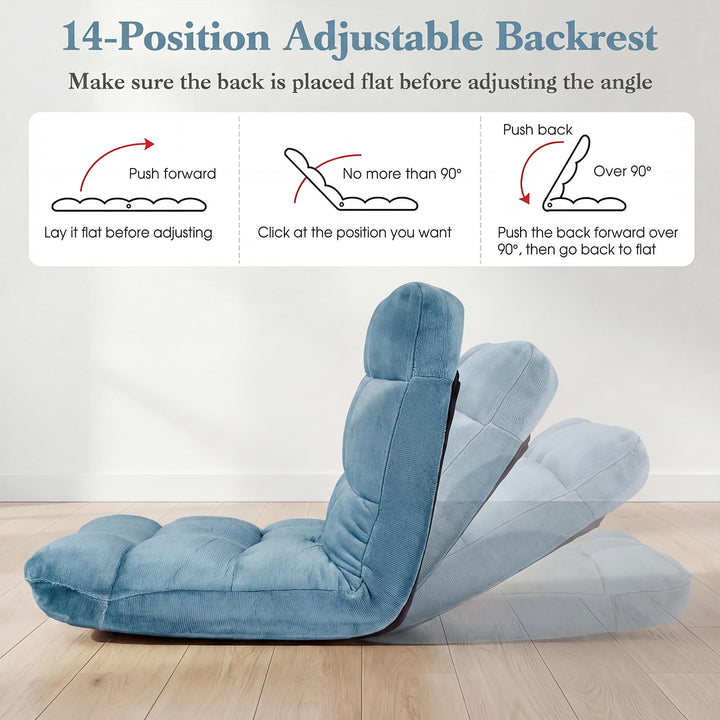 Giantex Folding Floor Chair with Back Support &amp; 14 Adjustable Position