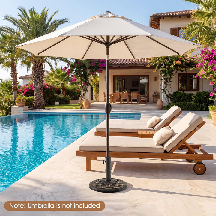 GIANTEX Patio Umbrella Base with Metal Holder Fits 1.5"-1.9" Pole