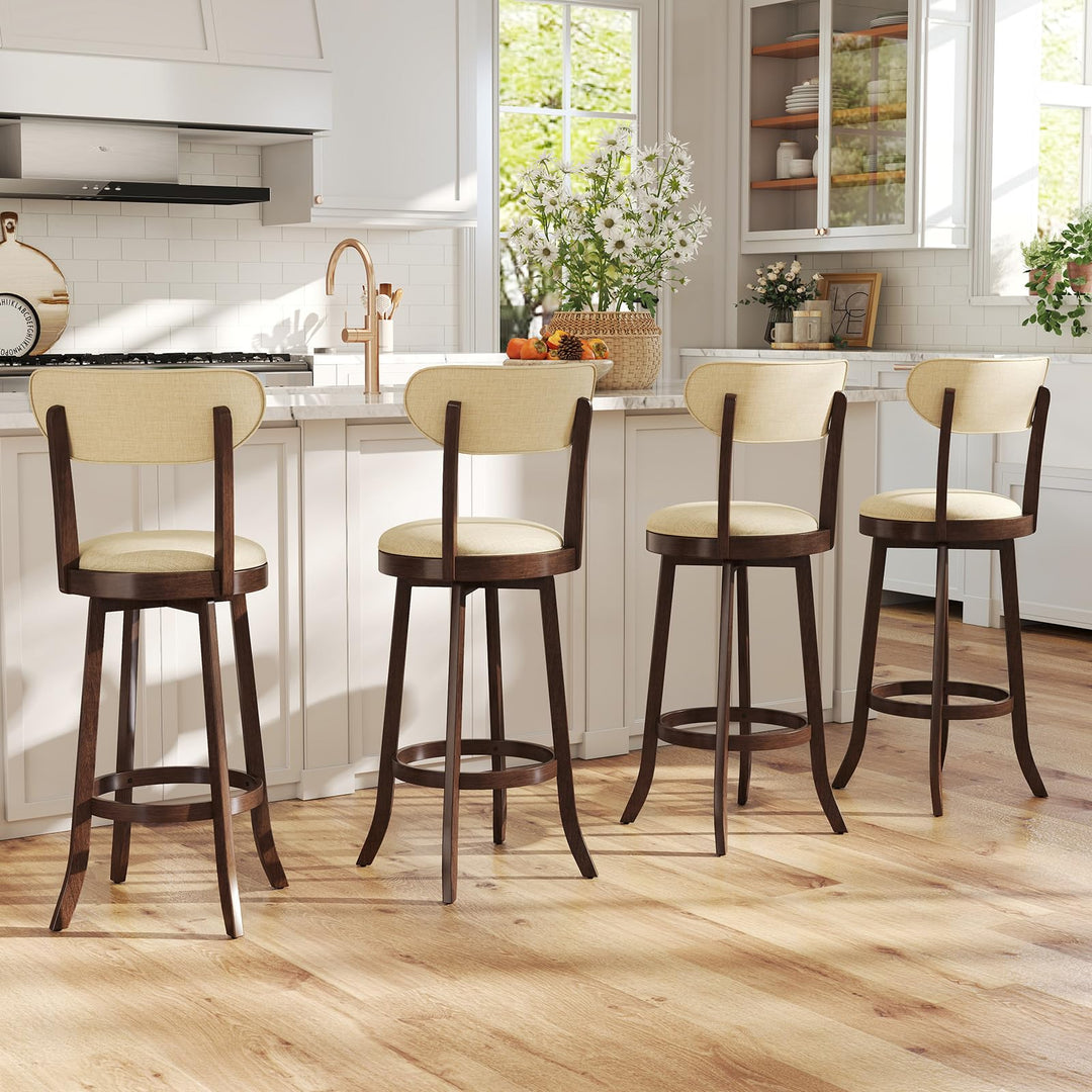 Giantex 30.5" Swivel Bar Stools Set for Kitchen Island Dining Room Pub