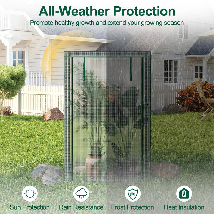 Giantex Portable Mini Greenhouse with Roll-Up Zippered Door
