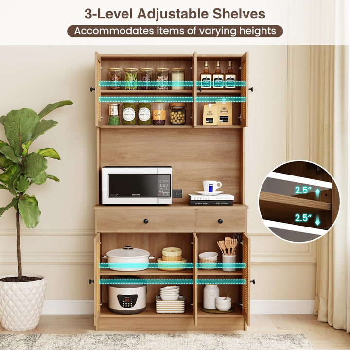 Giantex Kitchen Hutch, 71" Tall Boho Pantry Cabinet