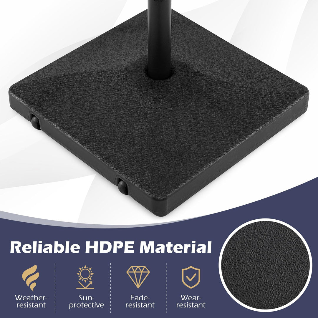 Giantex Rolling Fillable Patio Umbrella Base | 90 lbs Heavy Duty Umbrella Stand with 2 Wheels