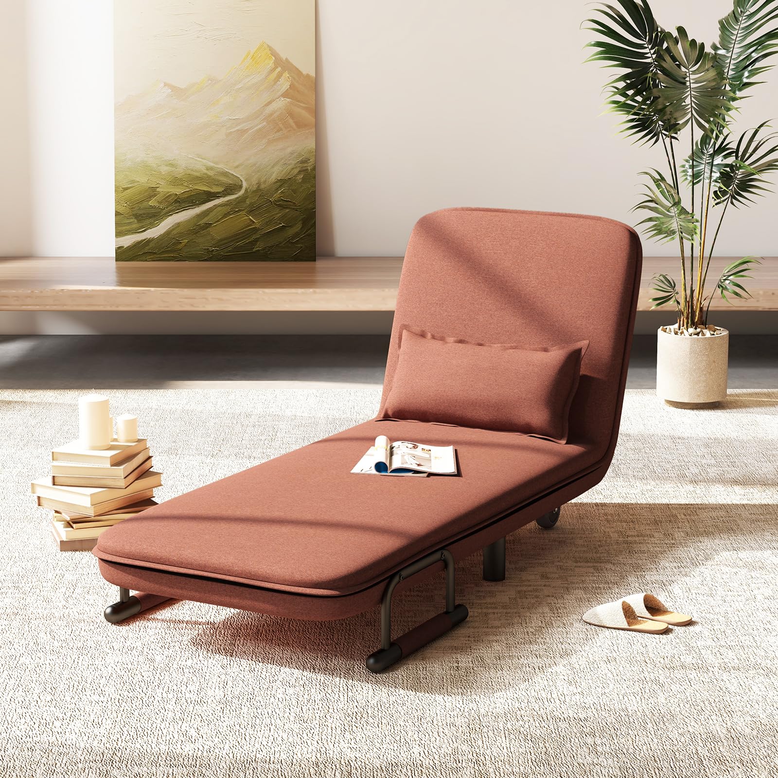 Giantex Convertible Sofa Bed, 3-in-1 Folding Sleeper Chair with 5-Position Adjustable Backrest
