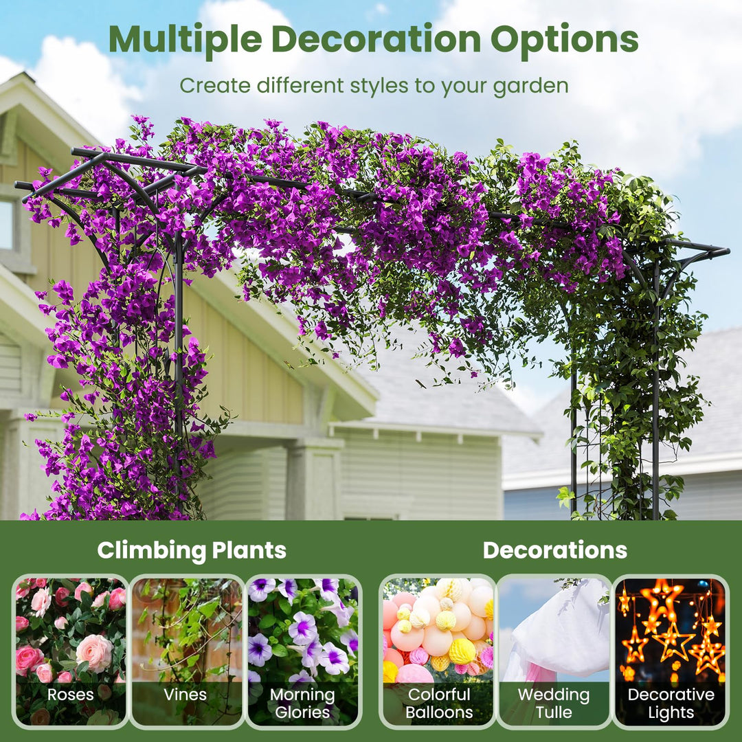 Giantex Metal Garden Arbor with Trellis