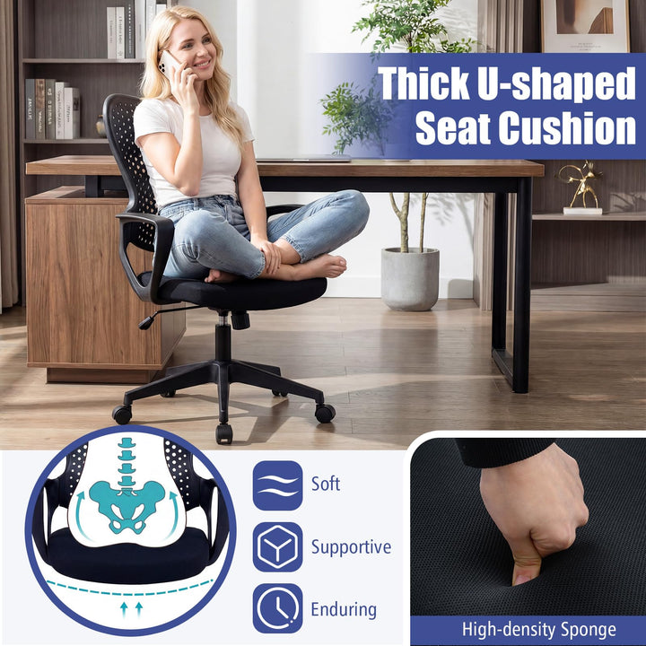 Gianetx Ergonomic Office Chair w/Breathable Butterfly Back &amp; Integrated Armrests (1/2)
