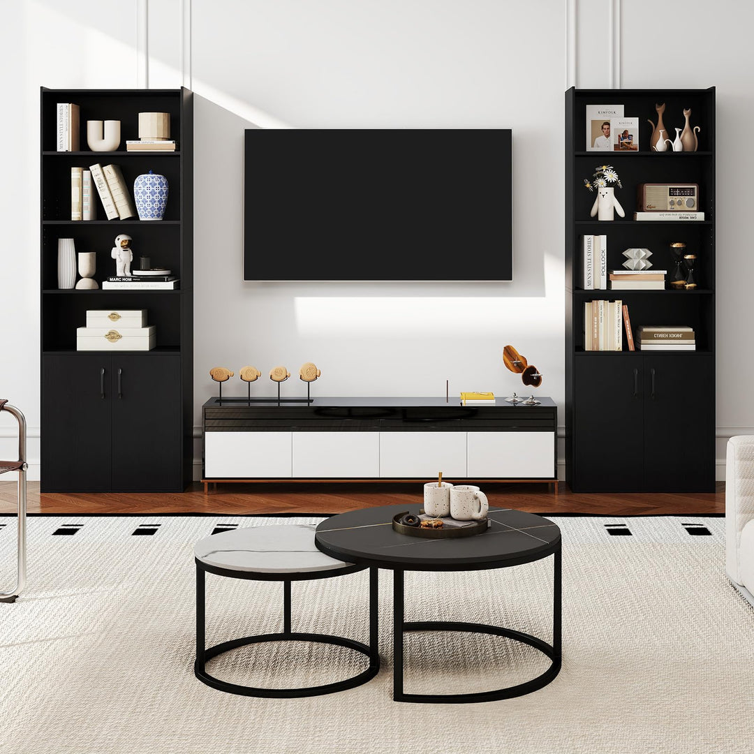 Giantex 70" Bookcase with 2 Doors