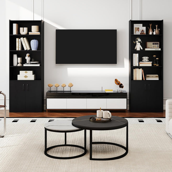 Giantex 70" Bookcase with 2 Doors