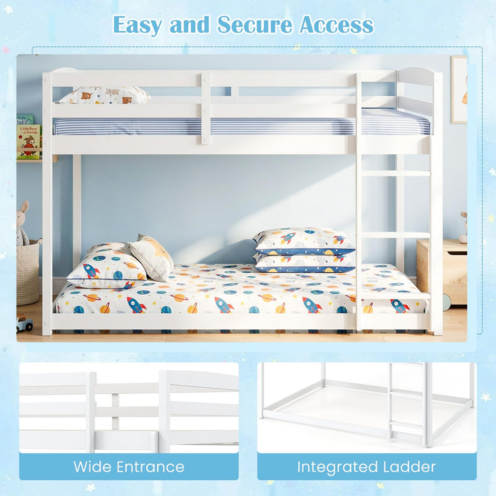 Giantex Full Over Full Bunk Bed with Full-Length Guardrails