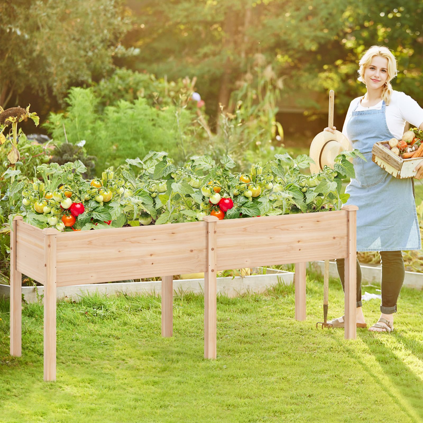 73" L x 23" W x 30" H Raised Garden Bed with Drain Hole