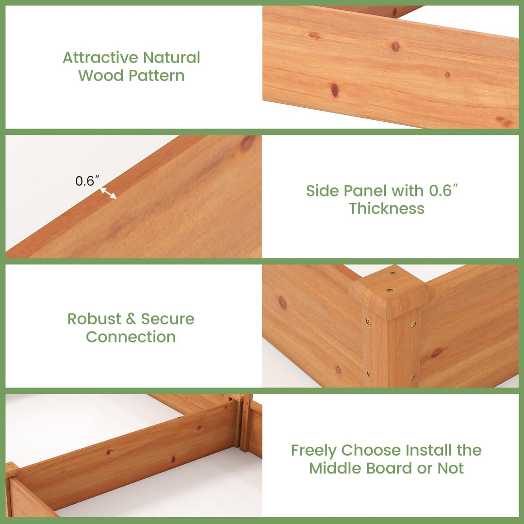 GIANTEX Raised Garden Bed with 3 Trellis for Patio Backyard Lawn
