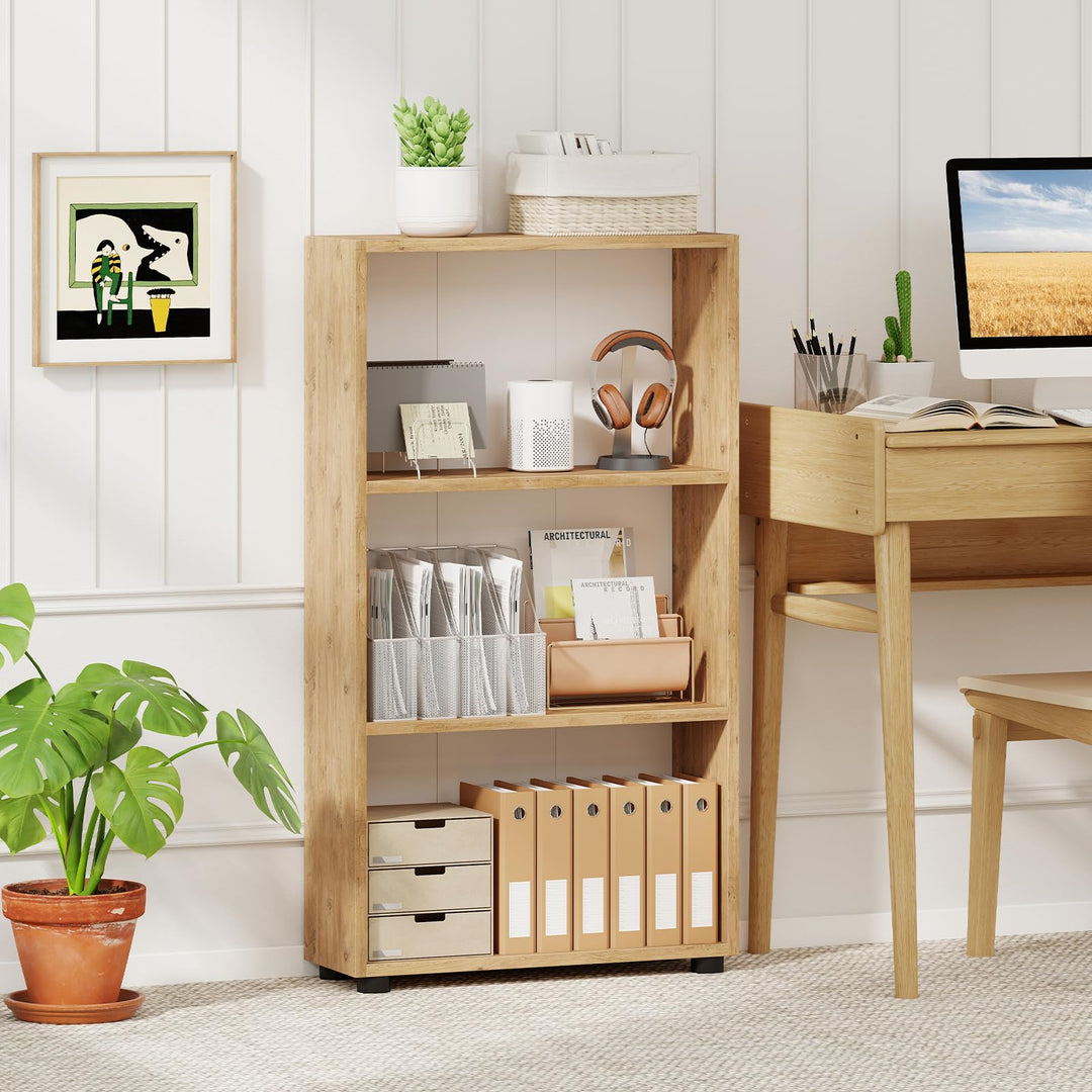 Giantex 3-Tier Bookcase with Anti-Tipping Kit for Living Room