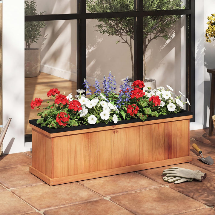 Giantex Outdoor Raised Garden Bed 28” x 10” x 10” Pine Wood Planter Box