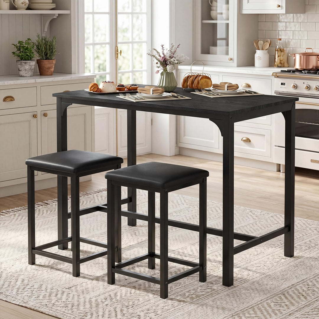 Giantex 3 Piece Dining Table Set with 32.5" Counter-Height table
