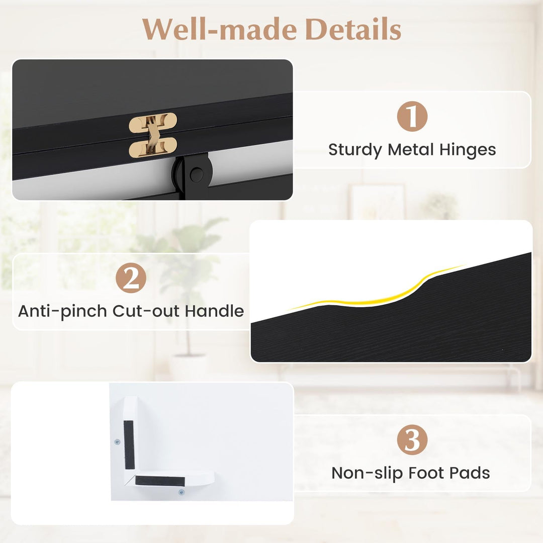 Giantex Lift Top Coffee Table | 41.5" Farmhouse Center Table with 2 Sliding Barn Doors