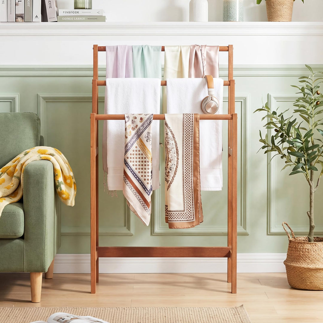 Giantex 3-Tier Freestanding Wooden Towel Rack Stand