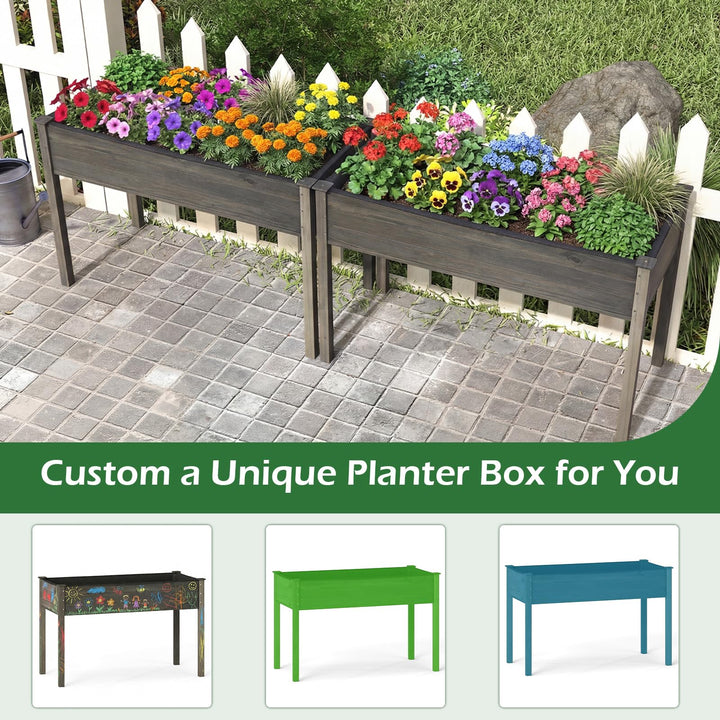 Giantex Solid Pine Wood Planter Box w/Legs