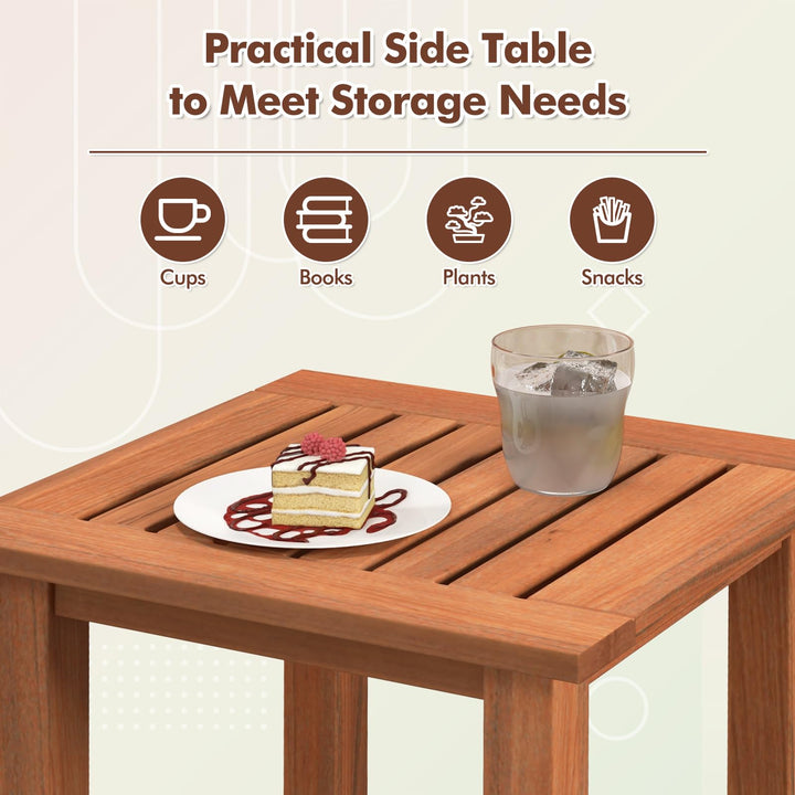 Giantex Hardwood Outdoor Side Table
