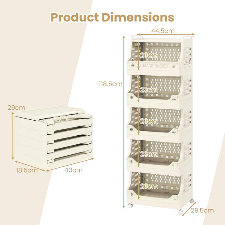 Giantex 6-Tier Rolling Laundry Cart with Wheels