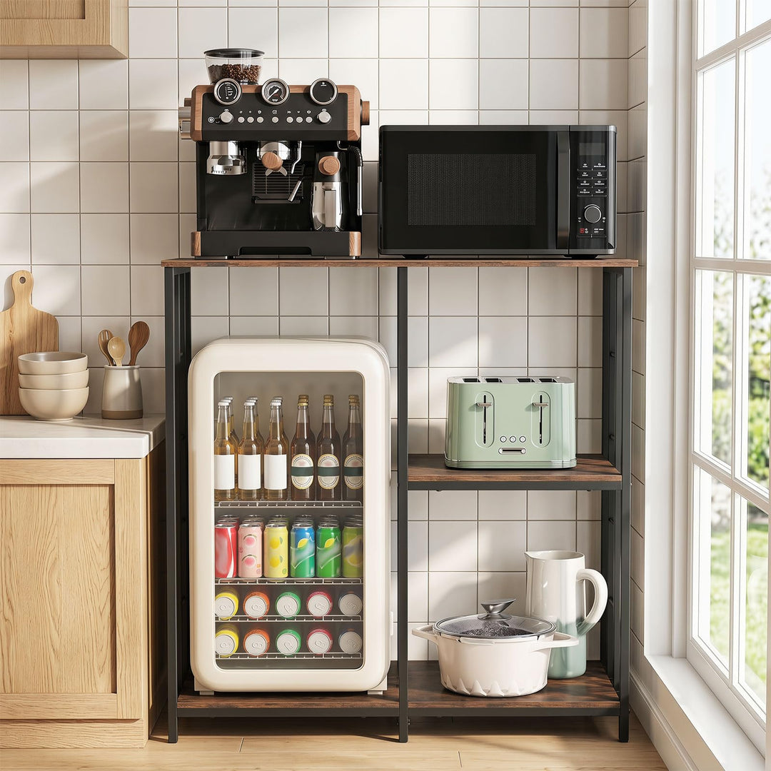 Giantex Kitchen Bakers Rack | 3-Tier Microwave Stand Stand with Open Shelves