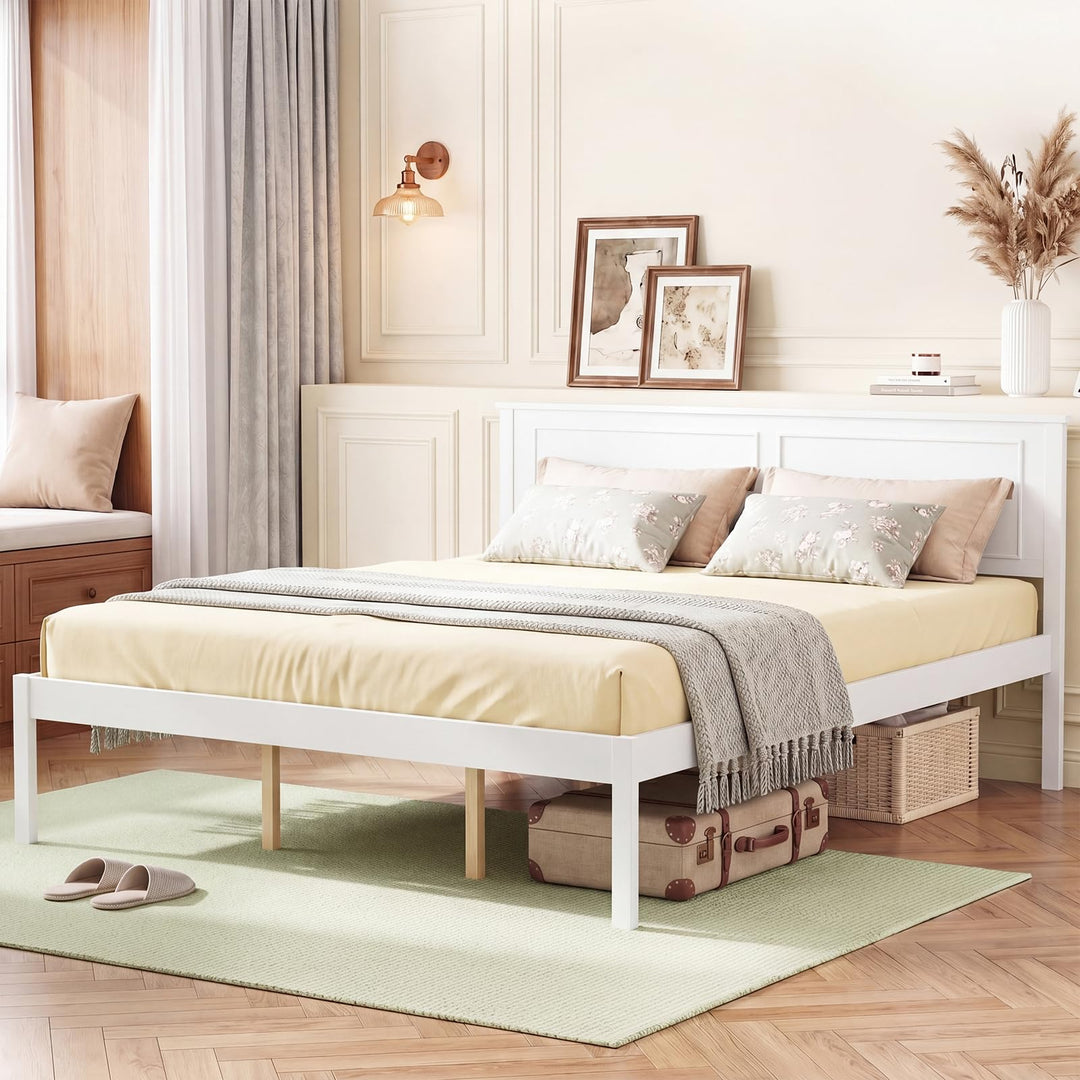 Giantex Wood Queen/Full/Twin Size Bed Frame with Wooden Slat Support