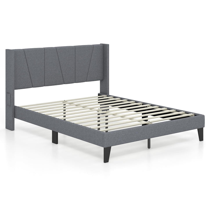 Giantex Bed Frame with Wingback Headboard