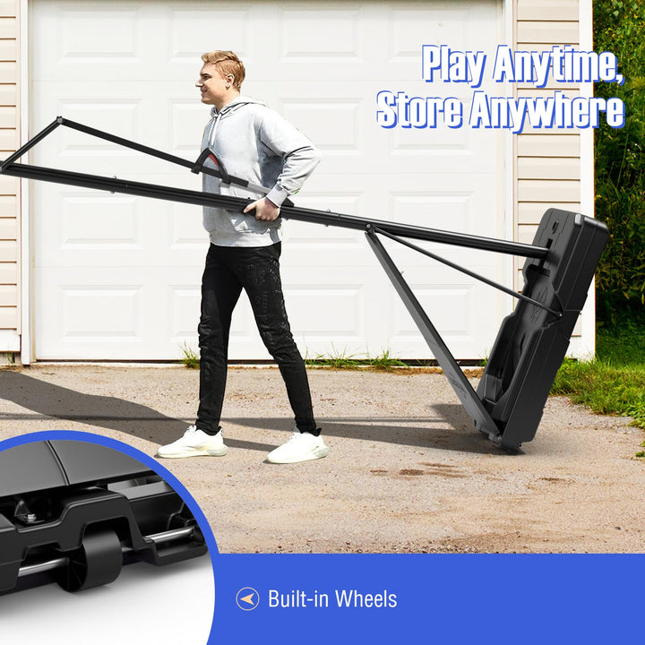 Giantex Portable Basketball Hoop Outdoor - 4.9-10 FT Height Adjustable Basketball Goal System