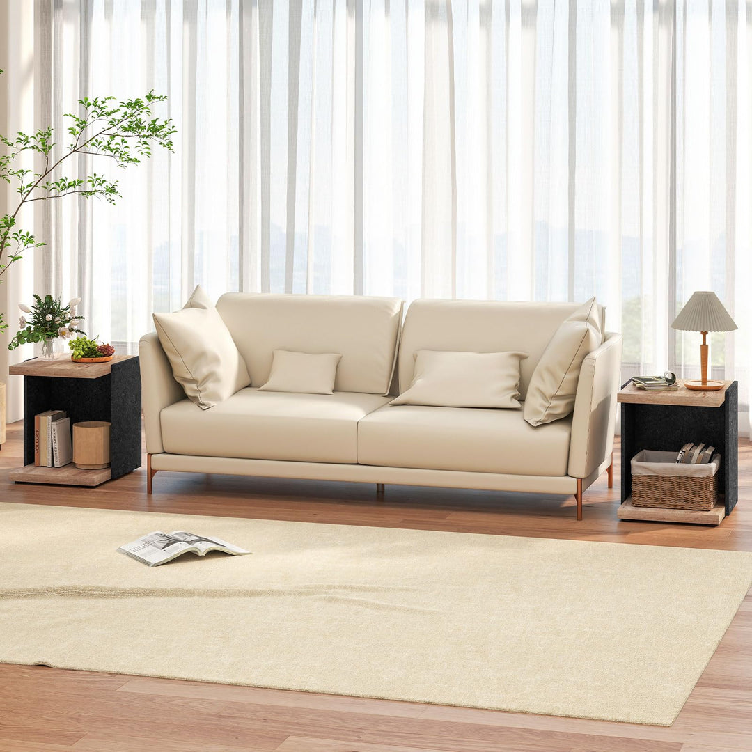 Giantex 2-Tier Sofa Side Table with Open Storage Shelf